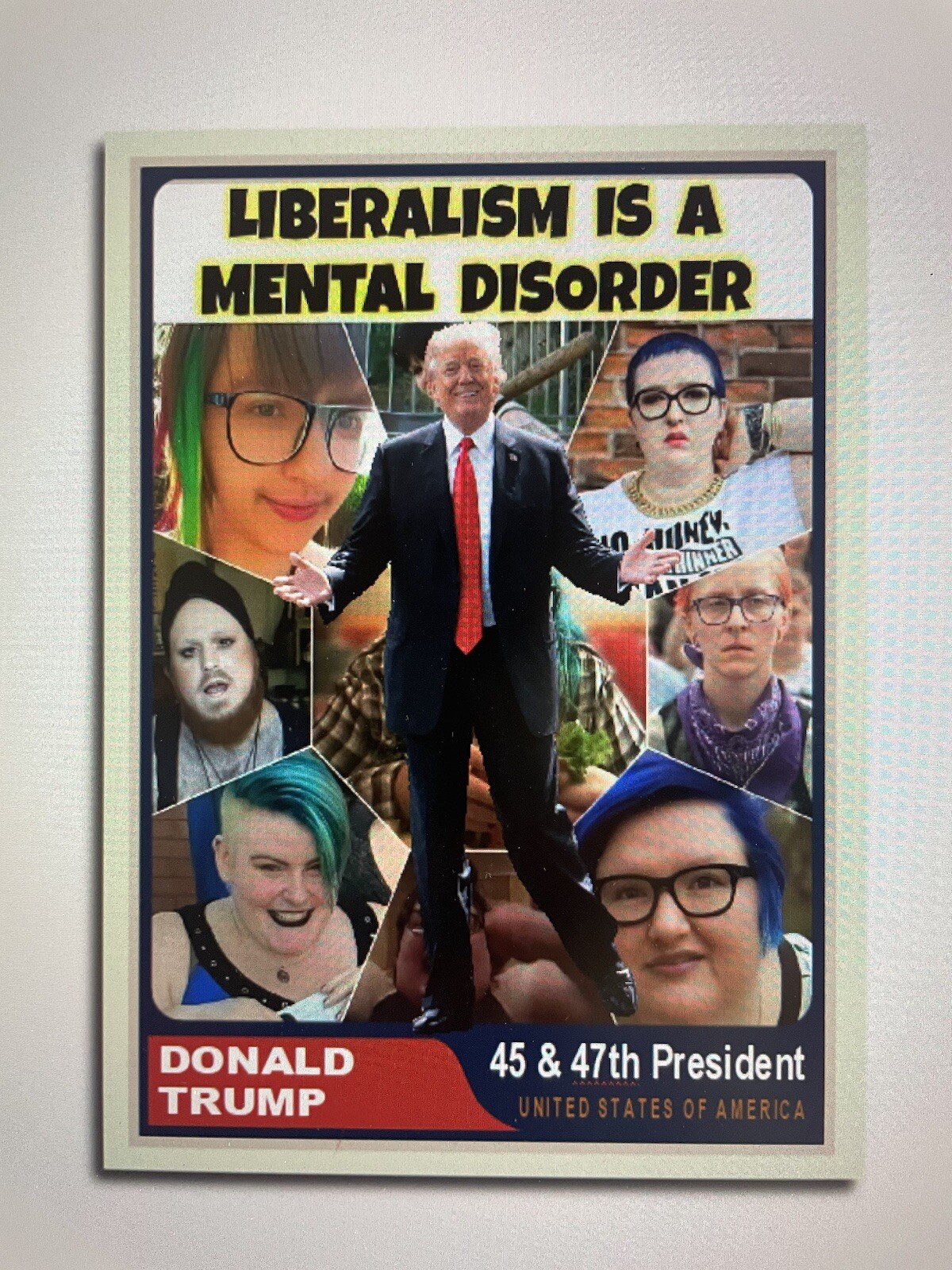 Donald Trump 2024 “47“ Custom ACEO Card Lib Mental Disorder
