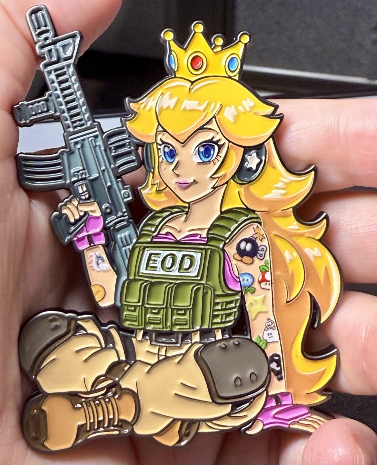 💥Princess Peach Mario EOD Bomb Military Police Challenge Coin