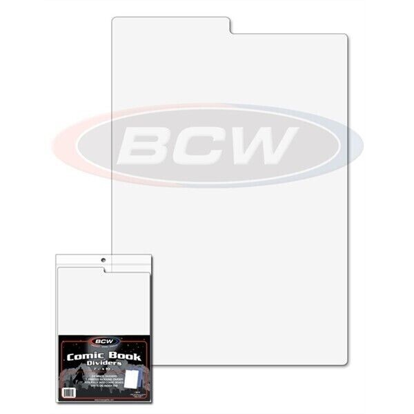 Pack of 25 BCW Tabbed White Comic Book Dividers – 7 1/4 X 10 3/4 separators
