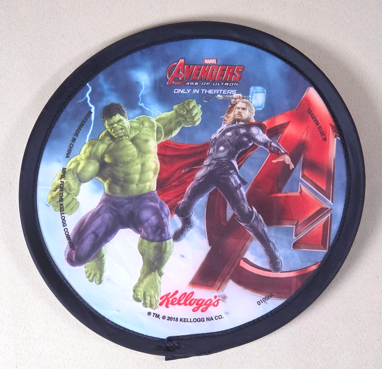 2015 Kellogg’s Avengers Age of Ultron Foldable Flyer Hulk Thor Marvel Promo Disc