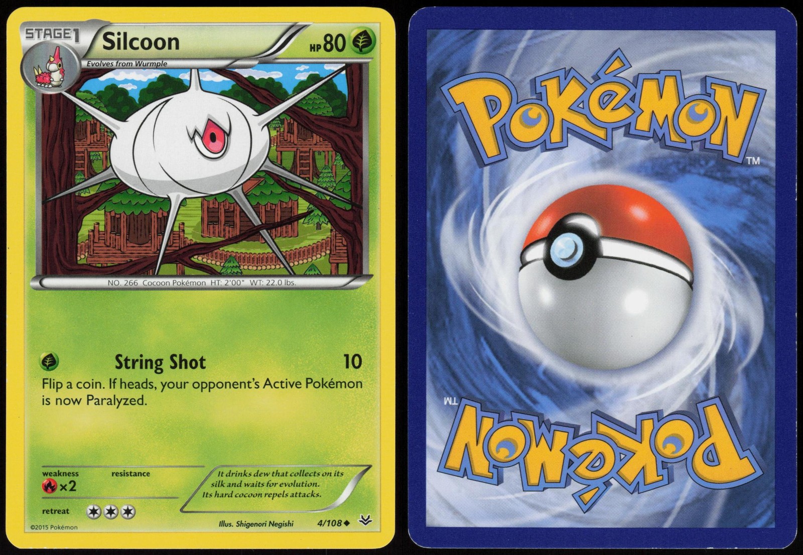 Silcoon 4/108 Roaring Skies Uncommon Negishi Heavily Played