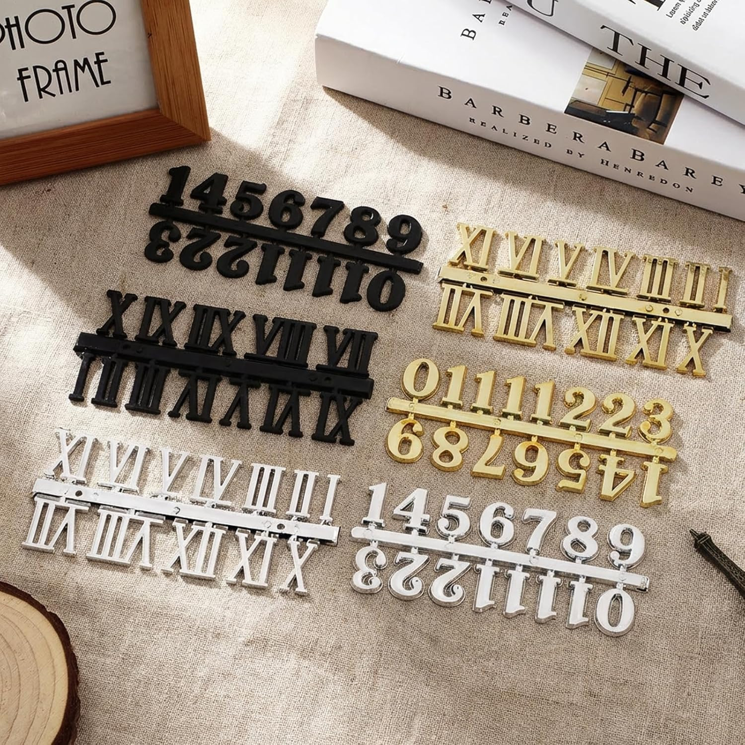 12-Piece Self-Adhesive Clock Numbers Kit for DIY Wall Clock Repair and Design
