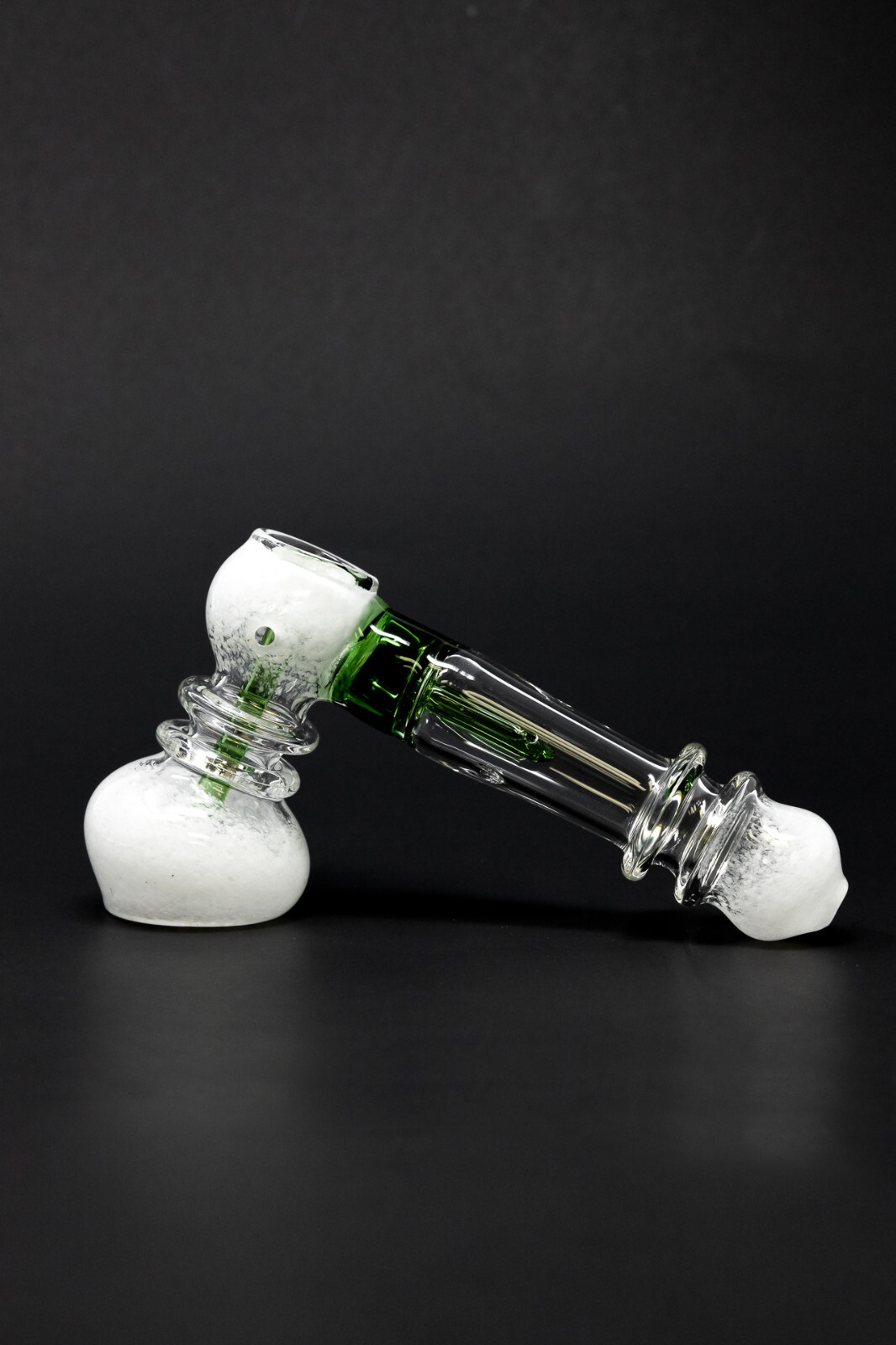 Hookah Water Pipe 7″ Premium White/Green Hammer Bubbler Bong w/ Percolator