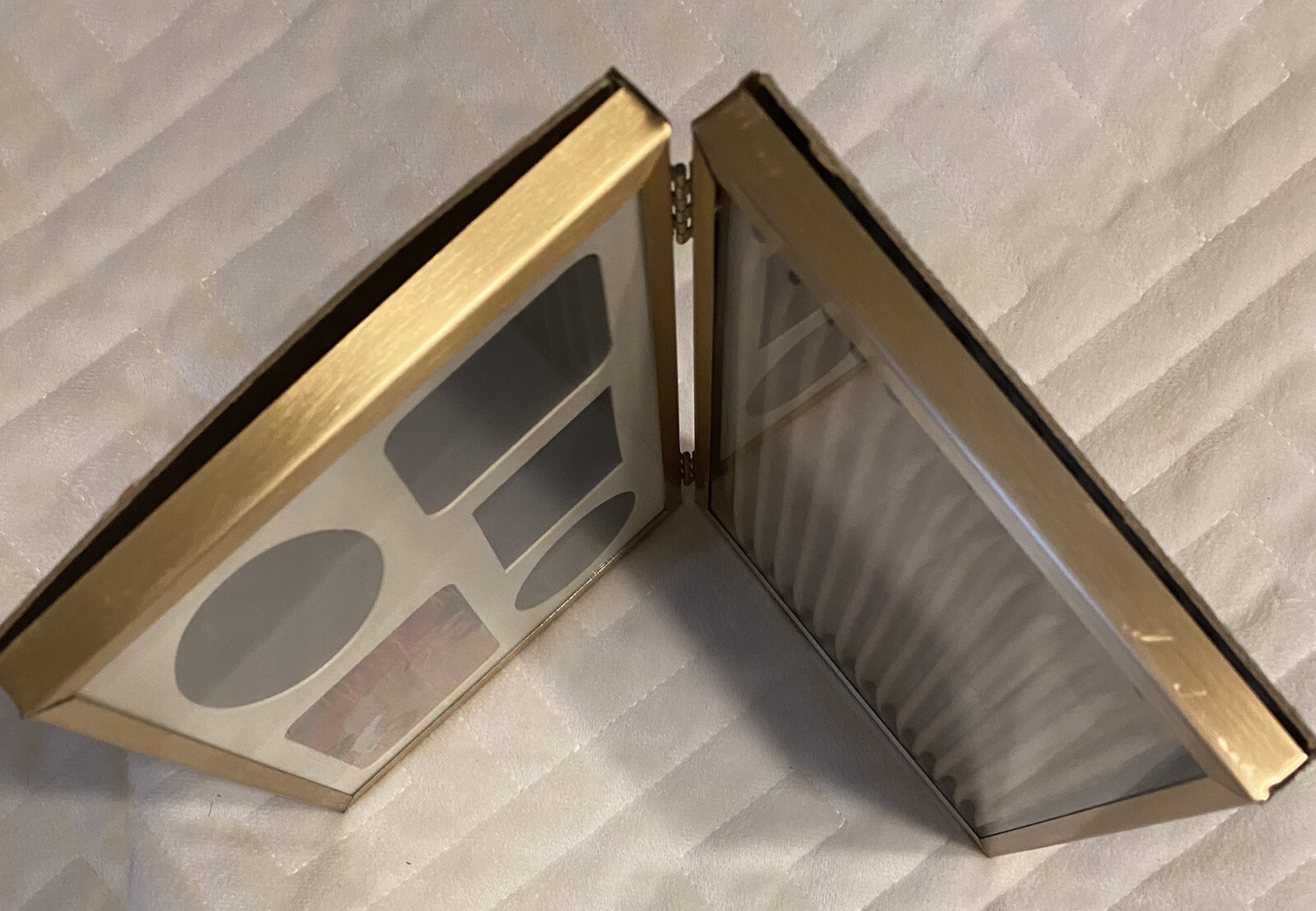 VTG 5×7 Double Brass Intercraft Style Picture Frame Sitting Or Hanging