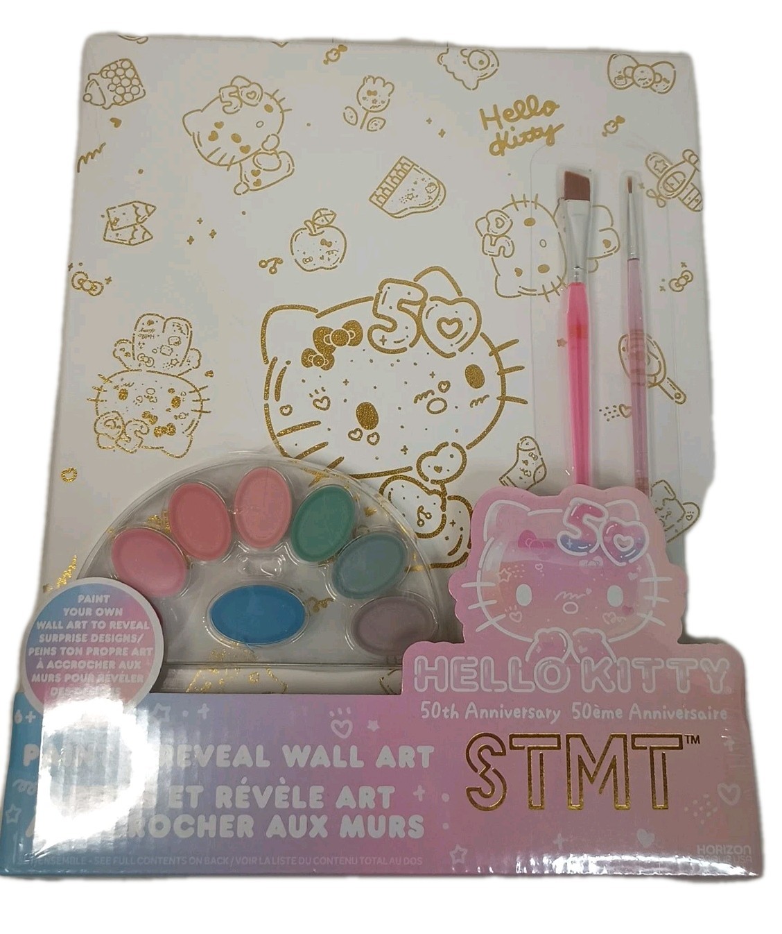 Hello Kitty 50th Anniversary Paint & Reveal Wall Art 12 X 9.5 Inches New