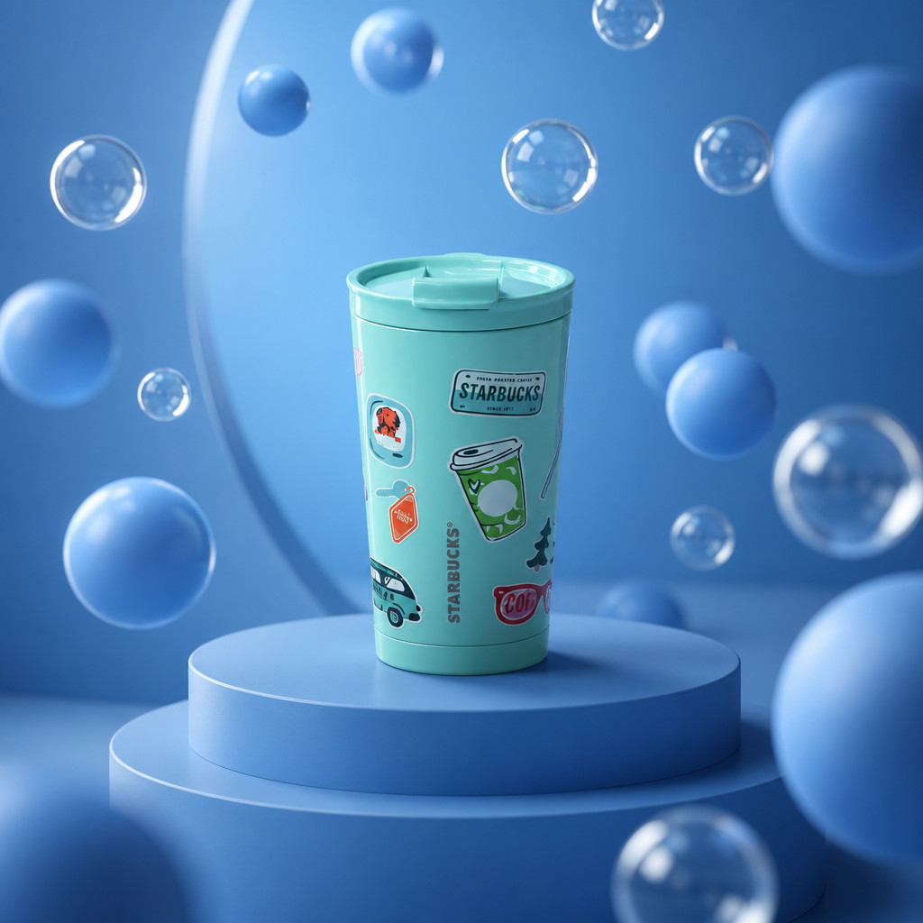 Starbucks ROADTRIP Mint Green Stainless Tumbler Sticker Design 16oz