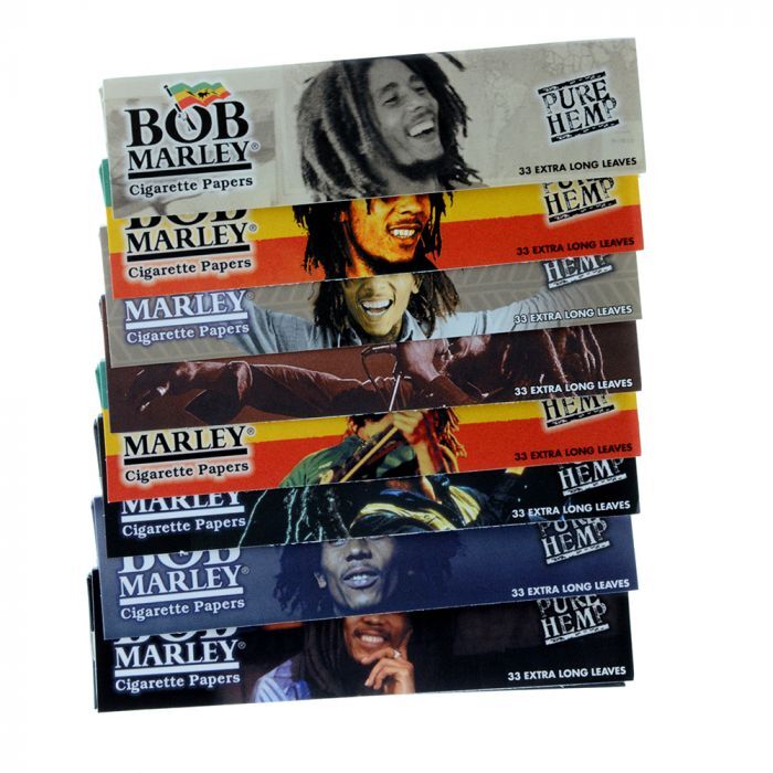 8 Pack Bob Marley Hemp Natural Cigarette Rolling Papers King Size (8 Booklets)
