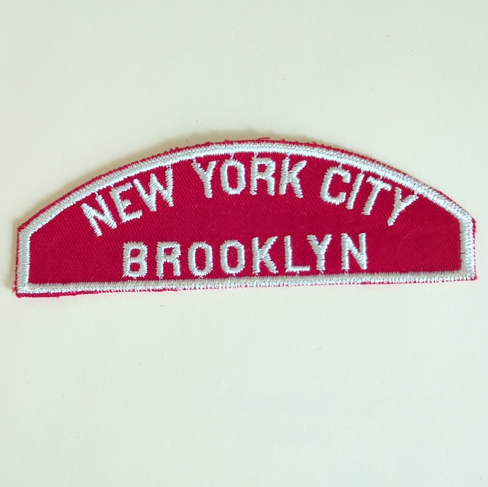 Boy Scouts BSA – New York City Brooklyn Council Shoulder Patch- Red & White