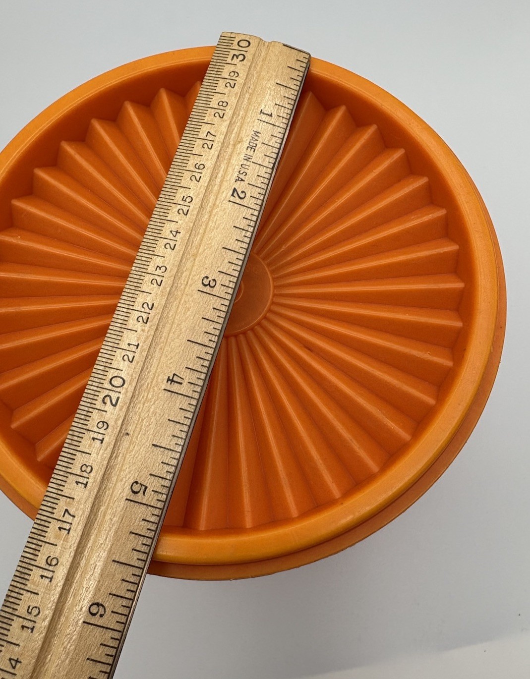 Tupperware Container, Harvest Orange Vintage 7 Inches Tall 5 1/2 Wide