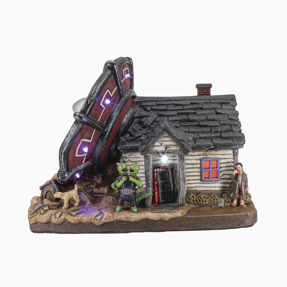 No Landing Zone Alien Theme Spooky Halloween Village Multi-Color LED Lights