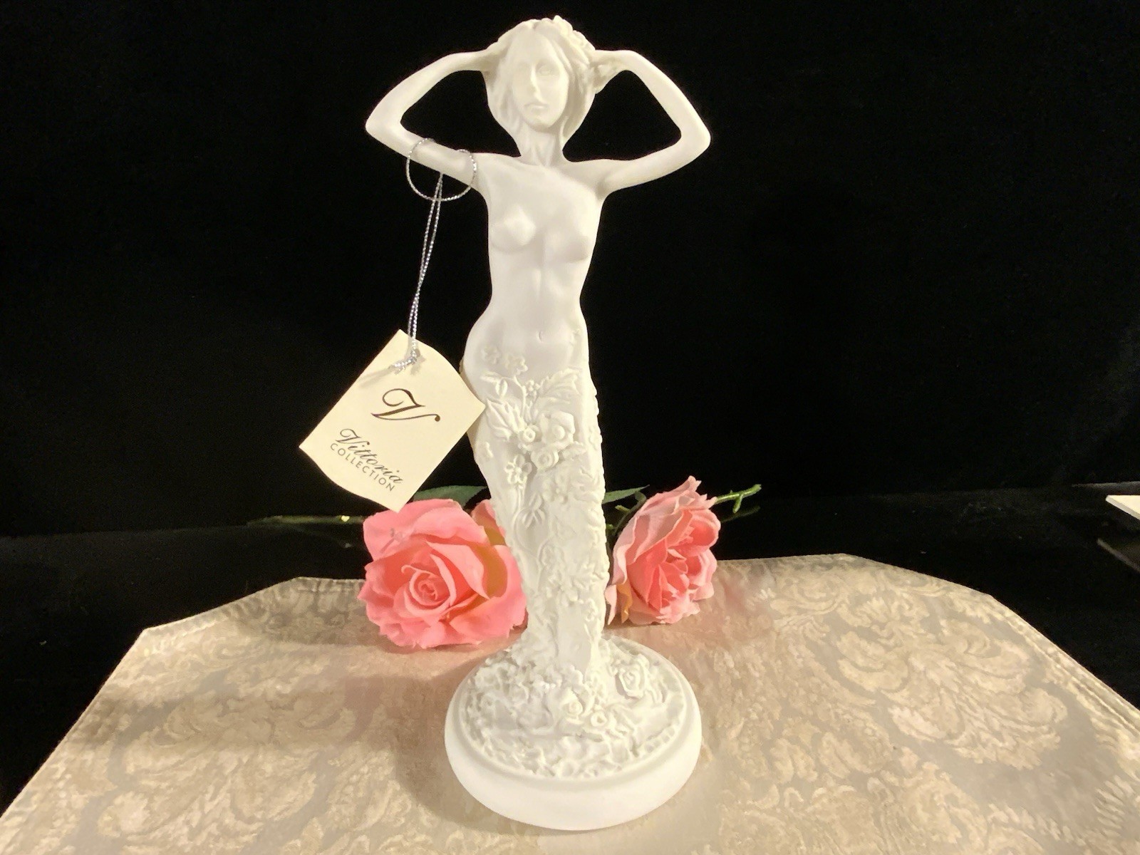 Vtg Vittoria Collection Woman Sculpture Statue Figure Italy White Art Decor