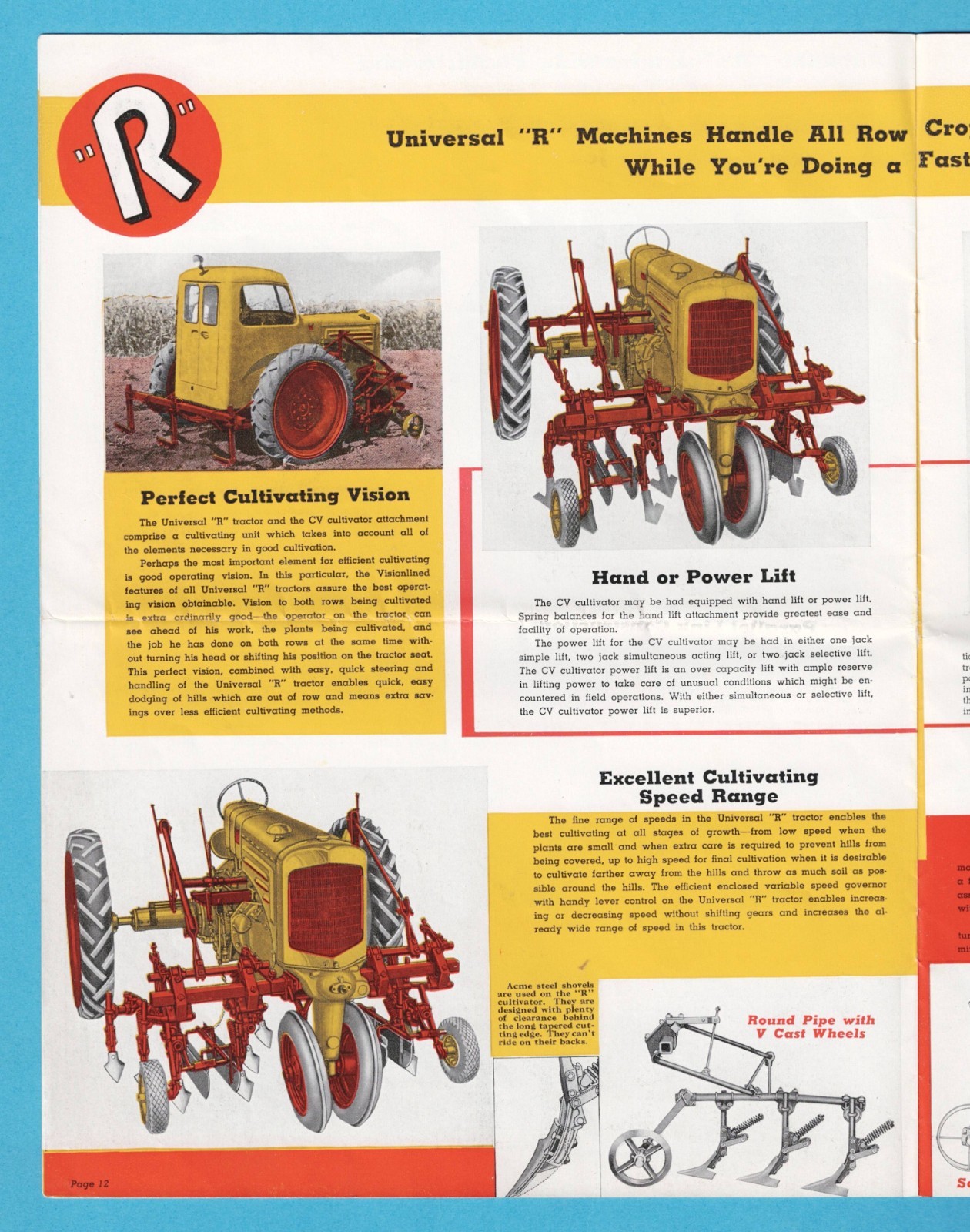 MINNEAPOLIS-MOLINE UNIVERSAL ‘R’ TRACTOR 20 PAGE BROCHURE 1940 [light wear]