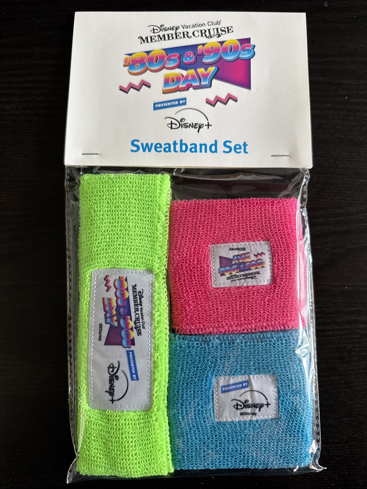 Disney Vacation Club Member Cruise 2025 80s & 90s day sweatband set – NEW