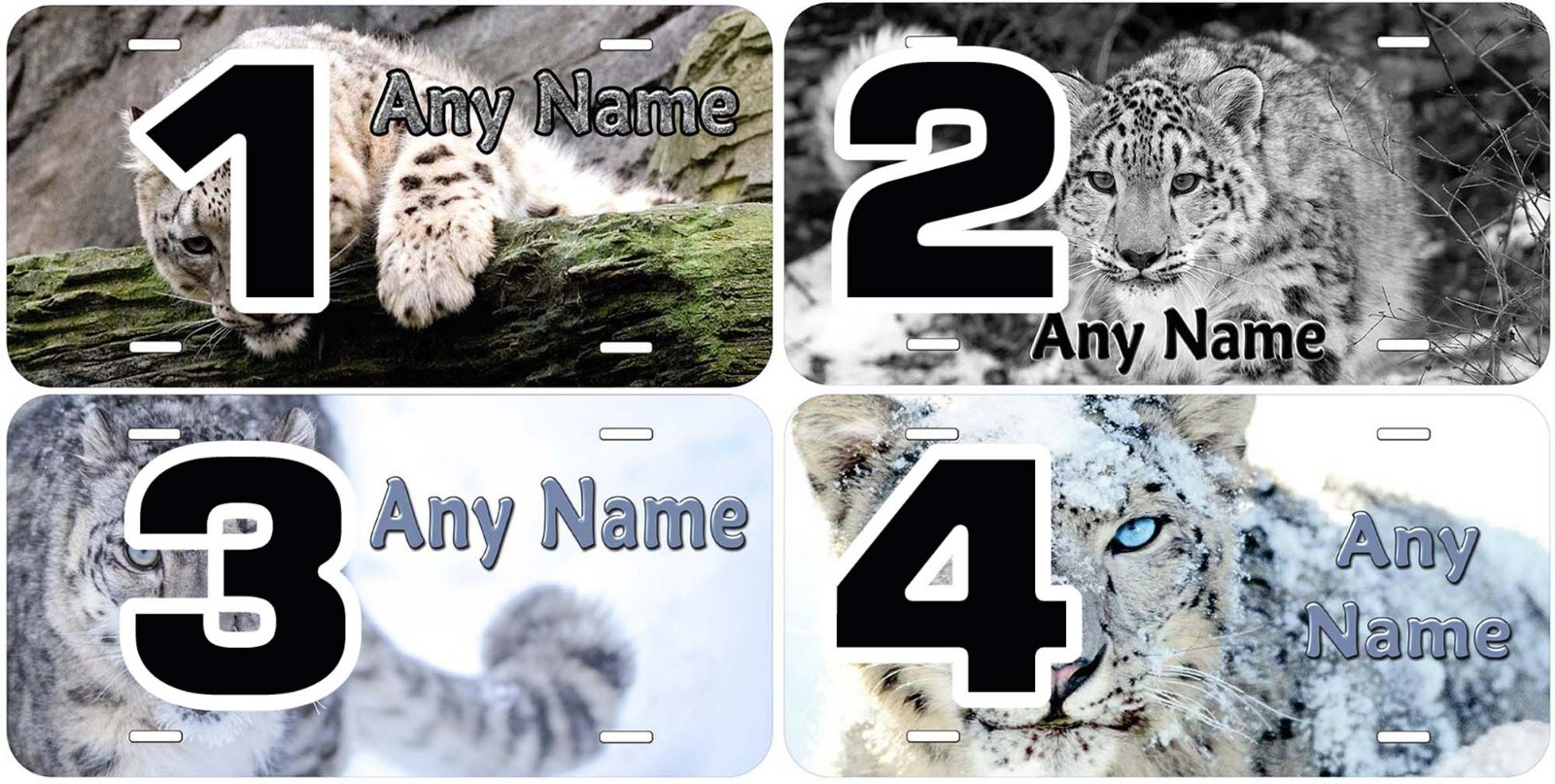 Snow Leopard Any Name Personalized Novelty Car License Plate