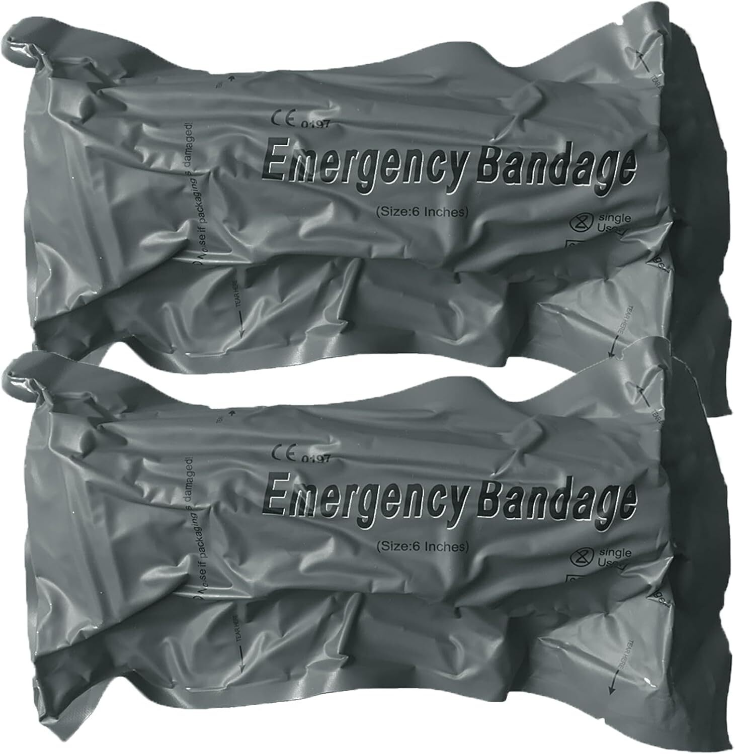 2 Pcs 6″ Compression Bandage Emergency Trauma Wound Dressing Military Type