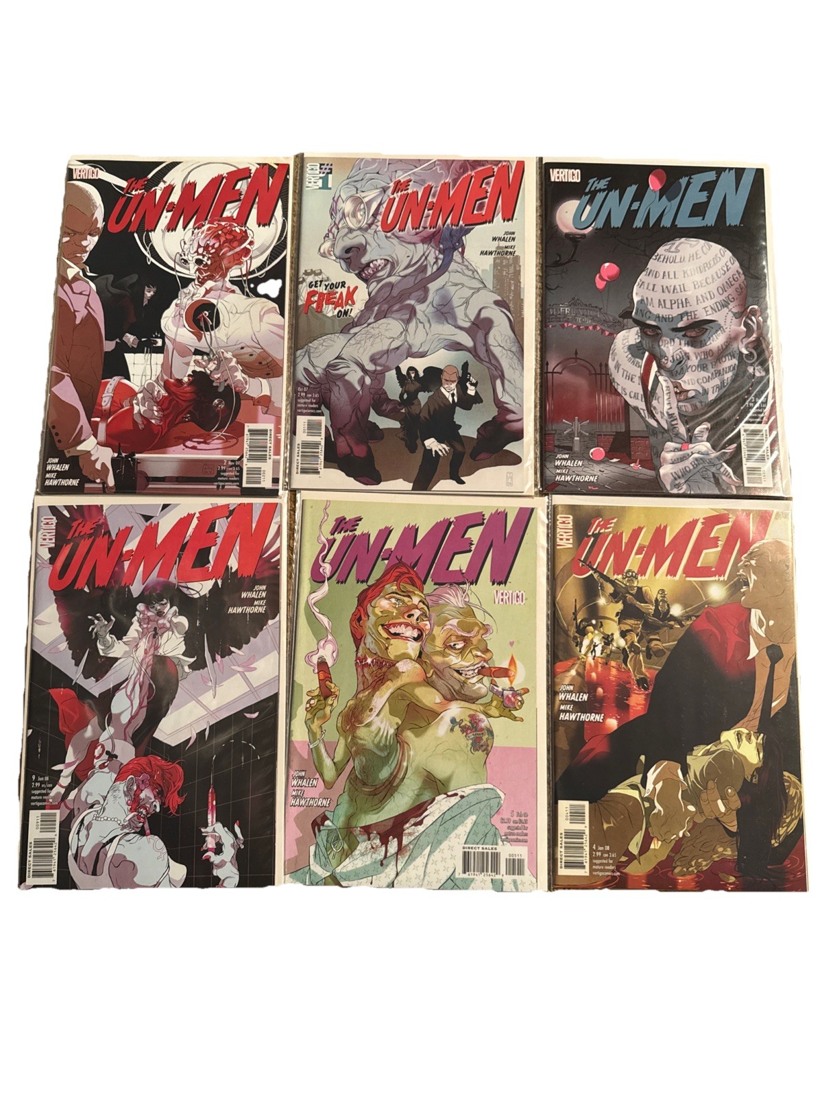 The Un-Men Comic Lot #’s 1, 2, 3, 4, 5 and 9 Vertigo 2007/2007