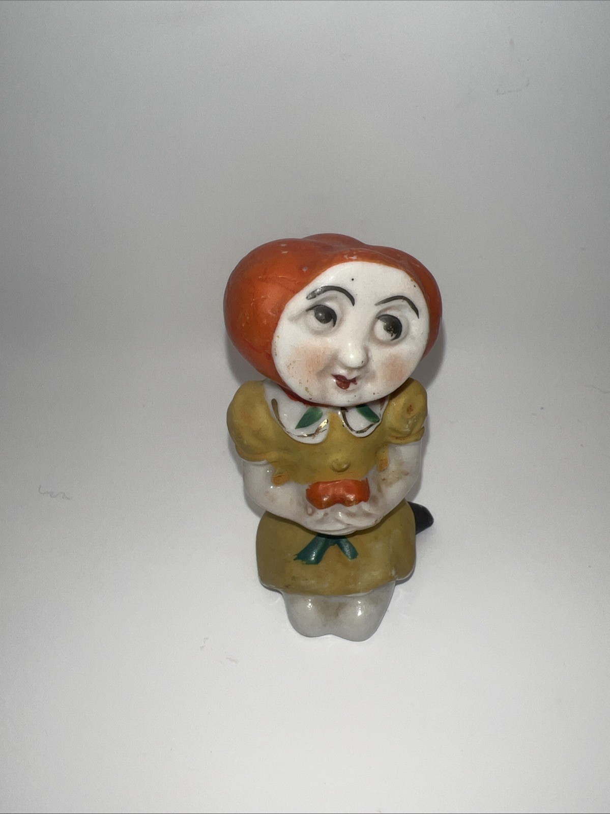 vintage anthropomorphic “Tomato Head Girl” ceramic 3”