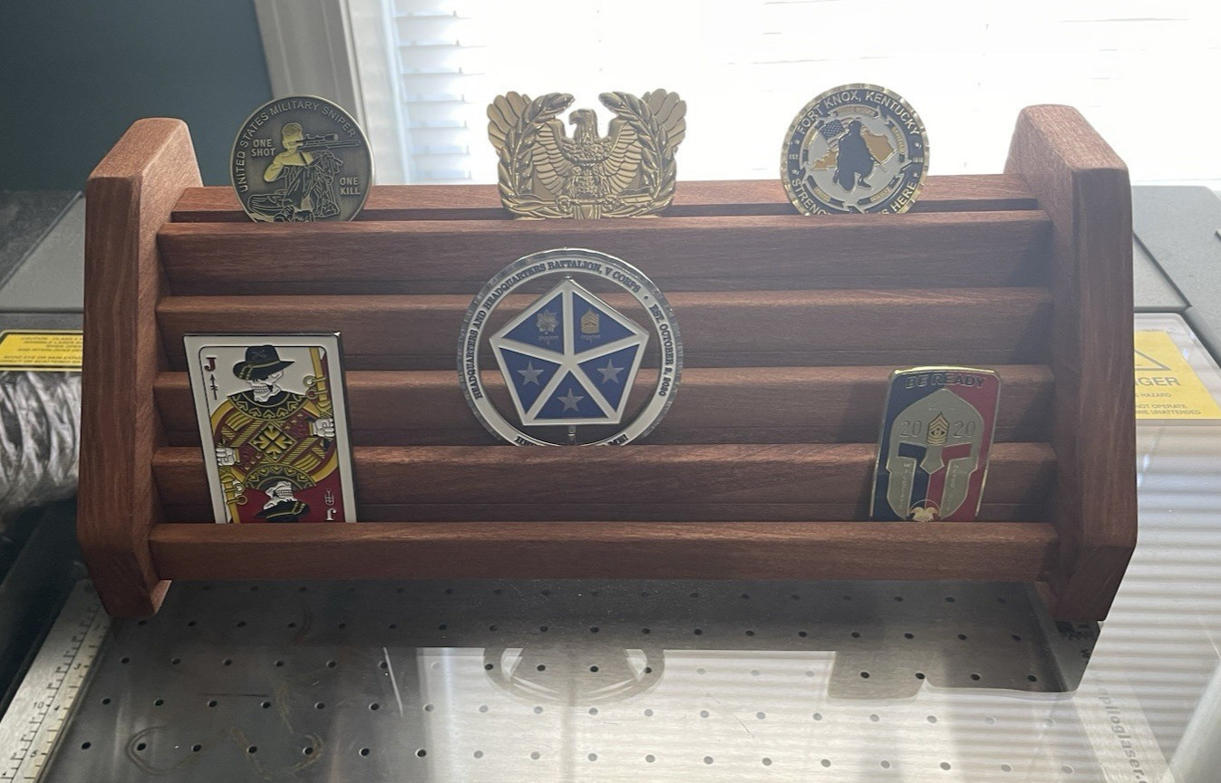 30 military challenge coin holder (light finish), holds approximately 30 coins