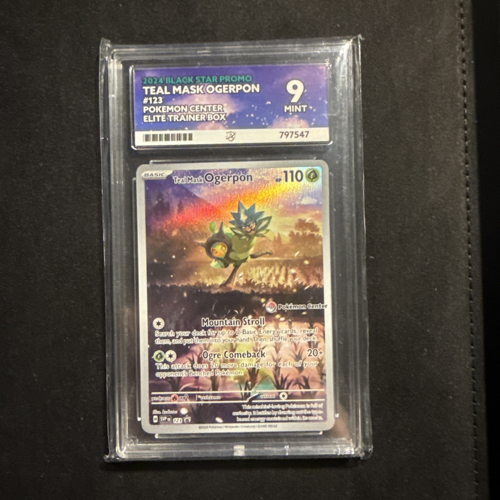 Teal Mask Ogerpon SVP123 Promo – Pokemon Center – Ace Graded: 9 Mint