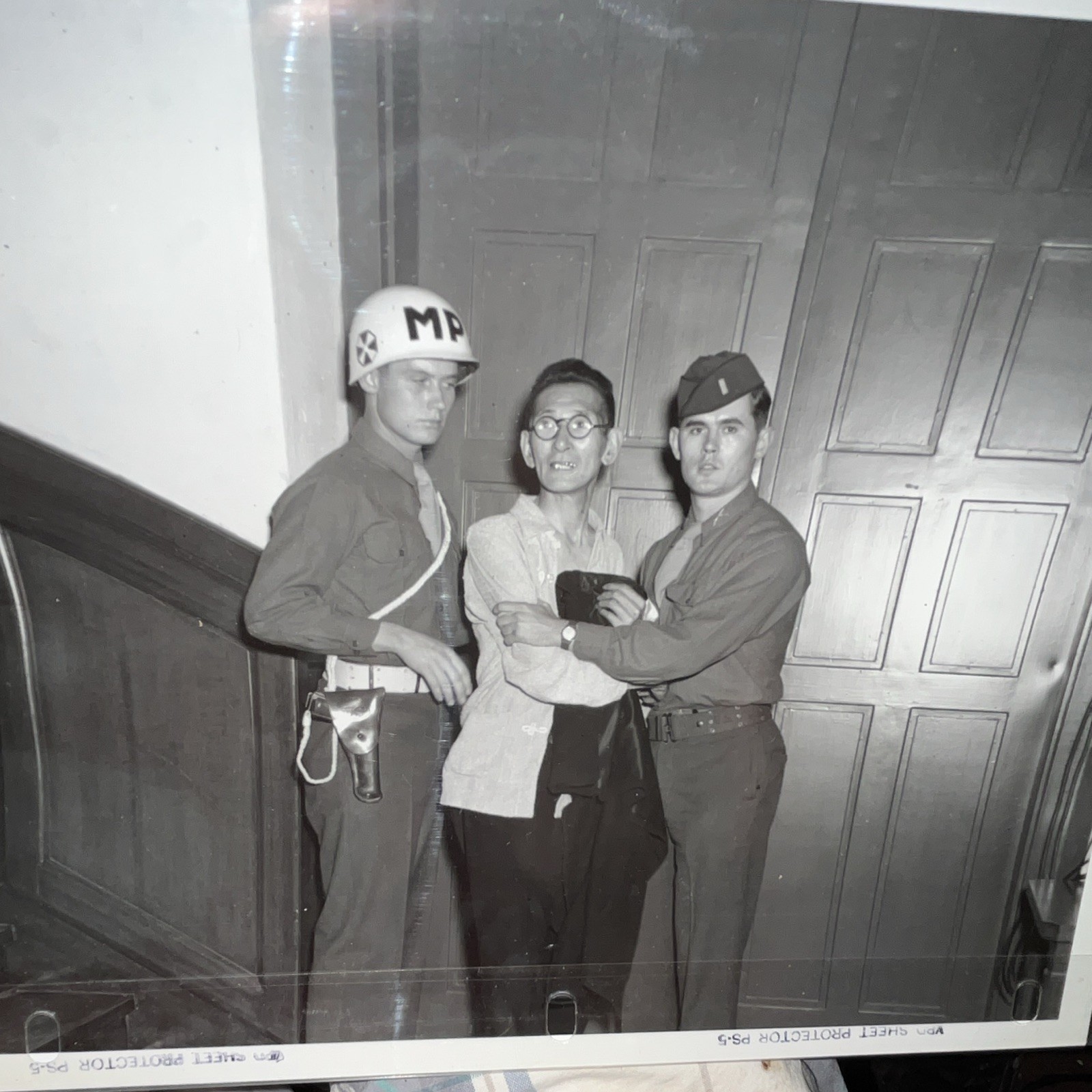 WWII US Army Signal Corps Original Photo, MPs Escorting Shumei Okawa