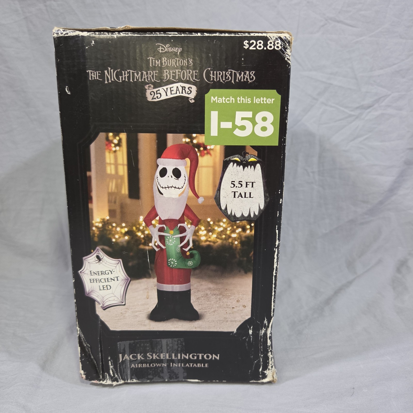 Jack Skellington Santa Nightmare Before Christmas Gemmy Inflatable 5.5 Ft
