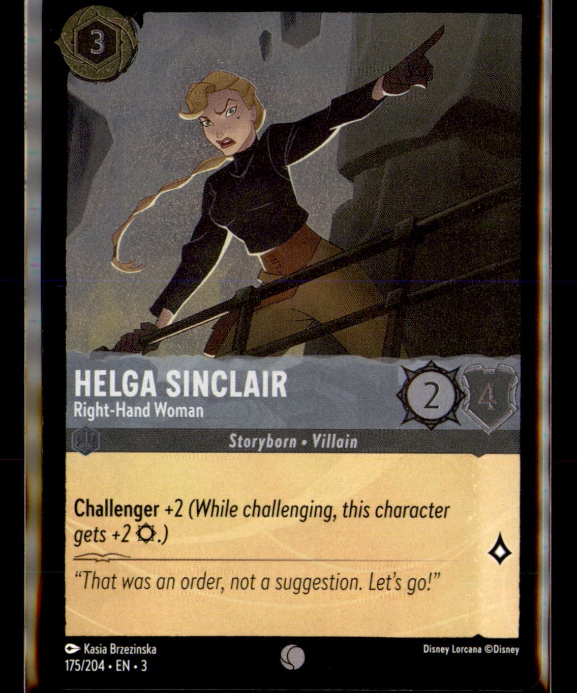 Disney Lorcana TCG Into the Inklands Helga Sinclair Cold Foil 175/204
