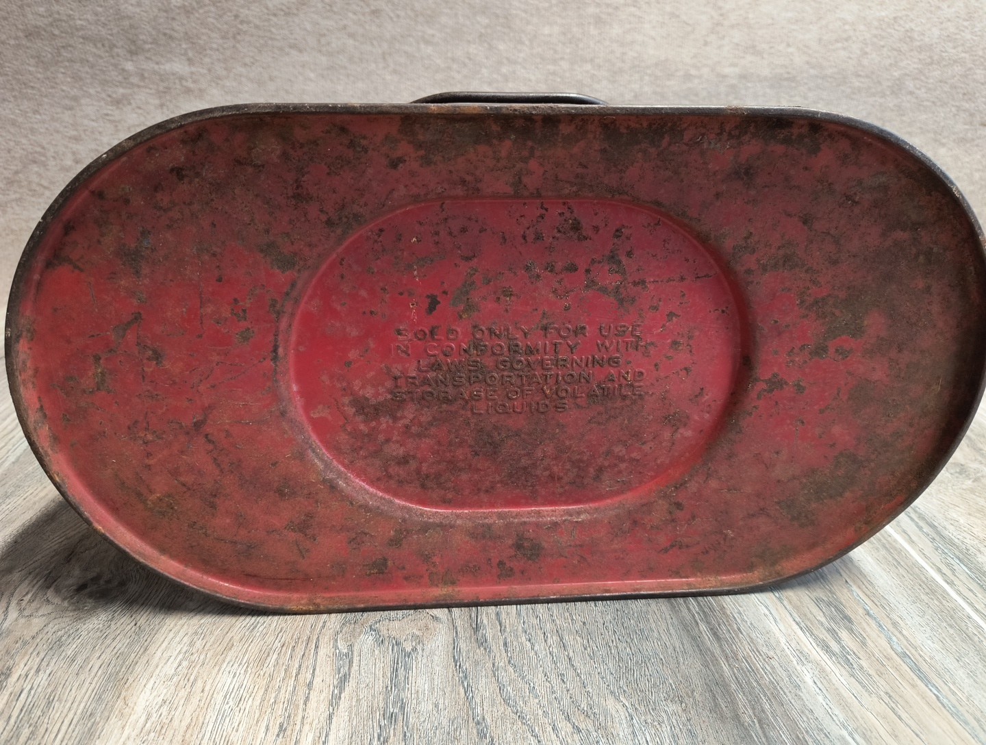 Vintage Phil-Rite Double Safe Gas Can Metal Steel Can Antique Patina