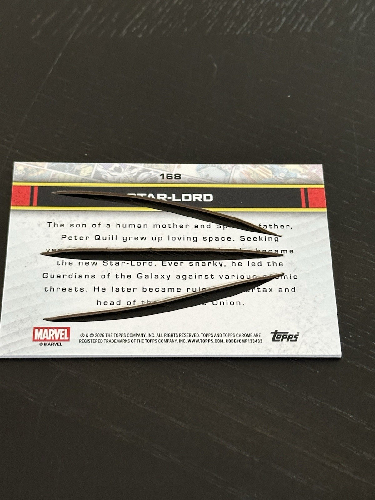 2026 Topps Marvel Chrome Star-lord Clawed Die-cut Refractor 11/20