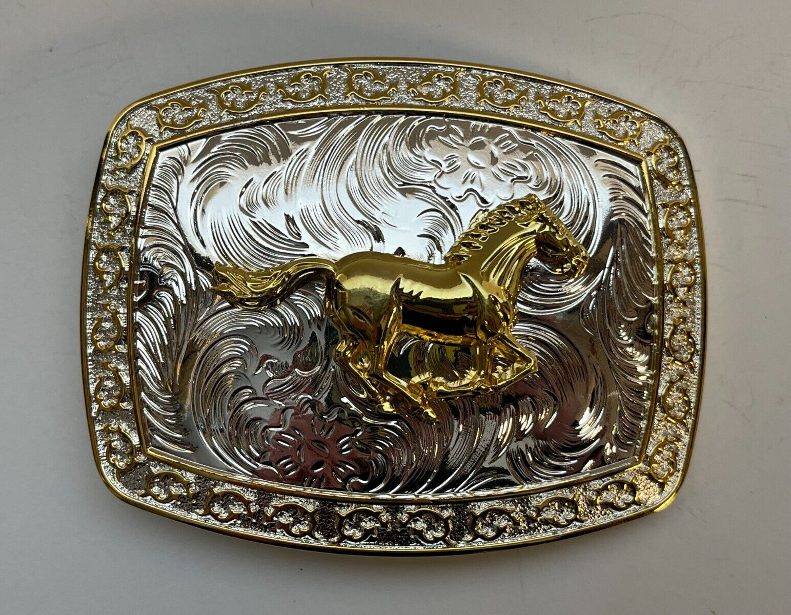 Western Belt Buckle Men or Women Gold Horse Cowboy Belt Buckles