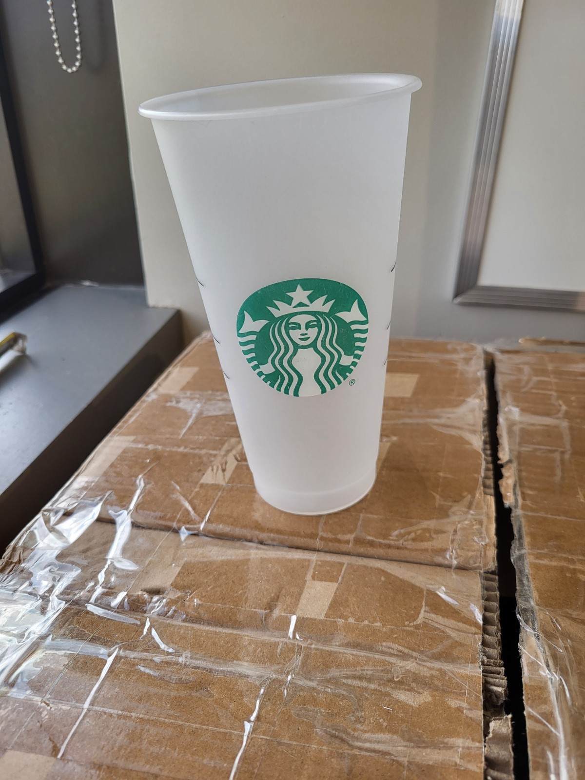 Starbucks Frosted Reusable Plastic Cold Cup 24 oz (VENTI SIZE) NO LID OR STRAW
