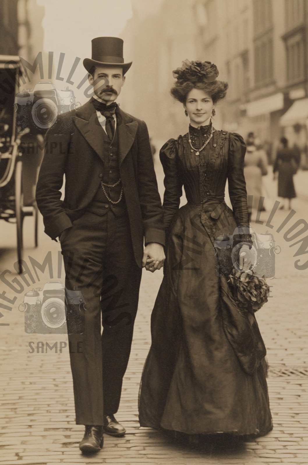 Victorian Era Vintage 1800’s Photo of Couple 52 Edwardian New York City