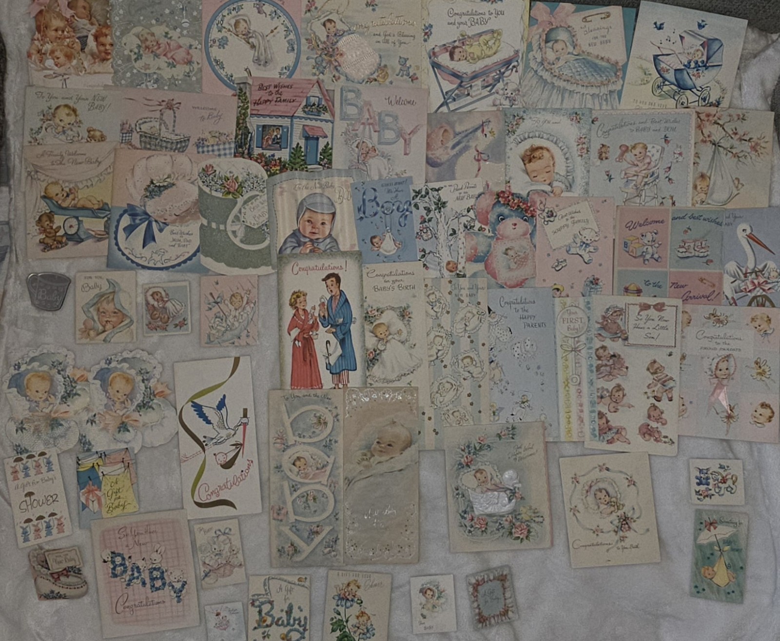 Vintage Baby Shower Cards Lot Of 55 New Parents Welcome Made In USA