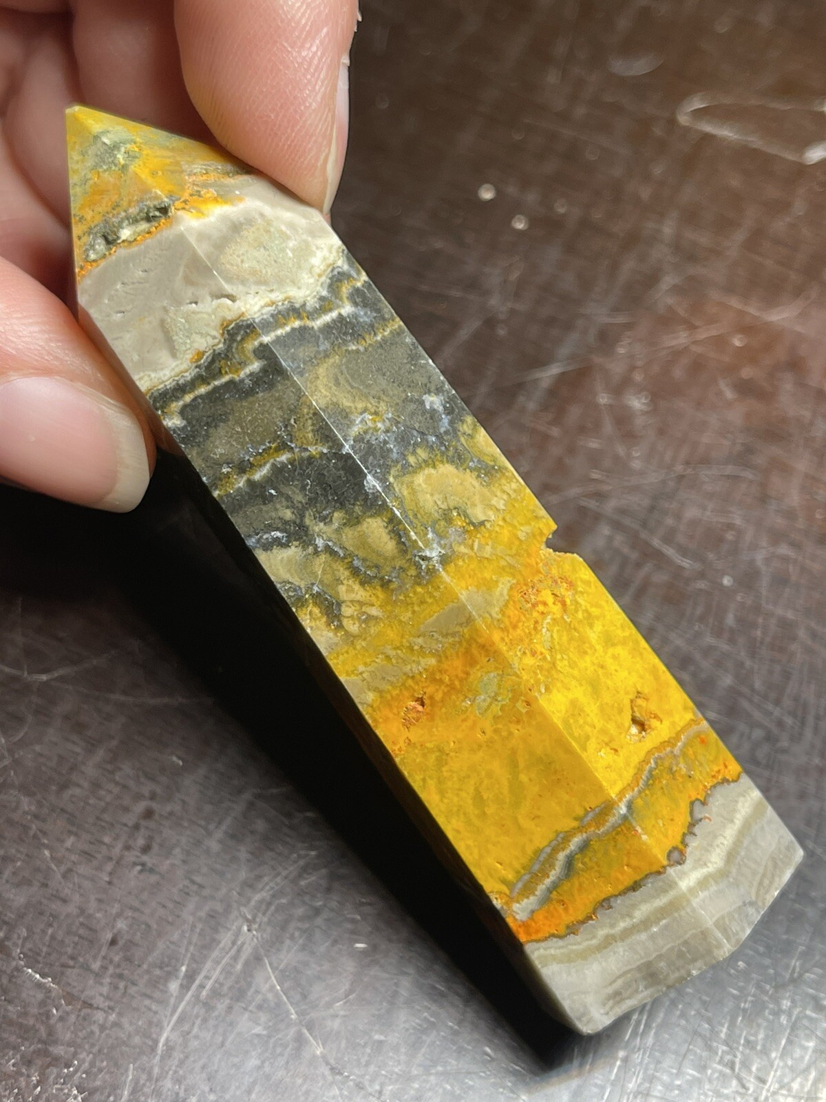 Bumblebee Jasper Tower Point 3.27in tall, 68g