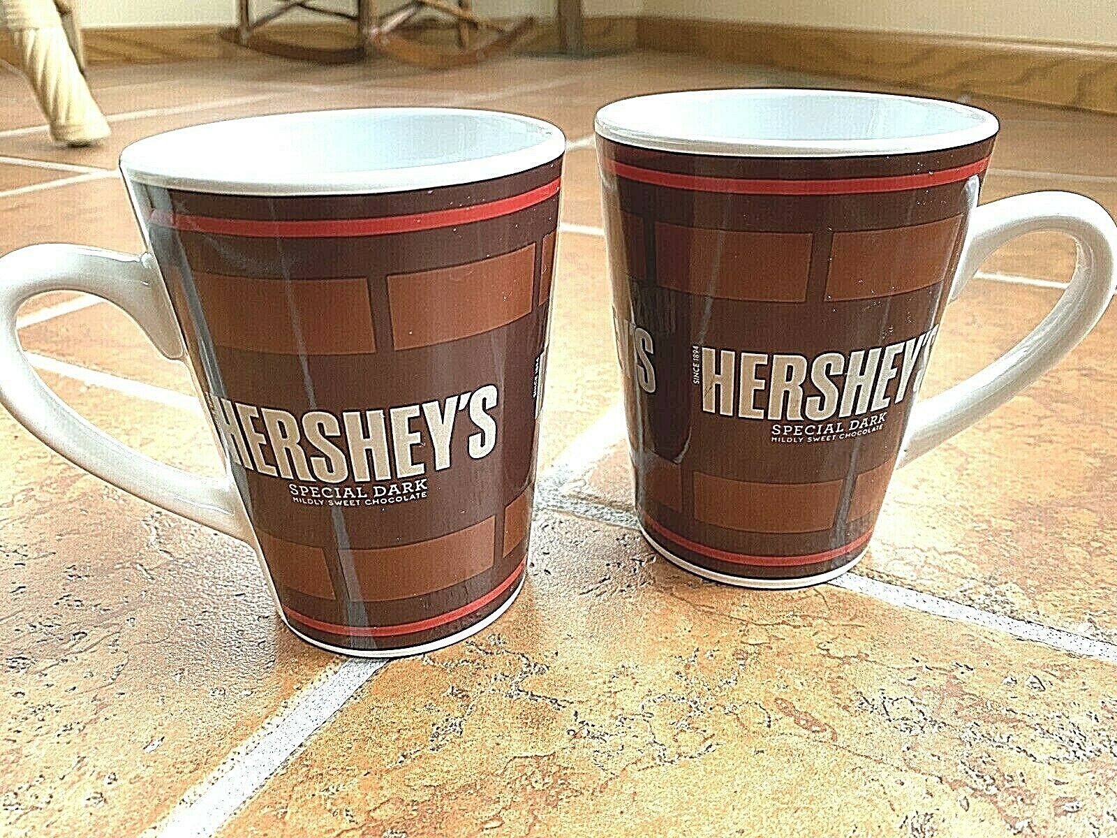 Hershey’s Special Dark Mildly Sweet Chocolate Mugs(2 in Set) 14 Oz.Promo,Perfect