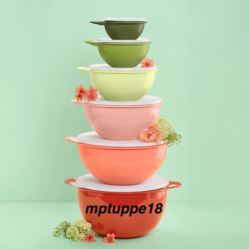 ✅ Brand New Tupperware Thatsa Mixing Bowl 6-Pc Set ~ EXCLUSIVE SPRING COLORS