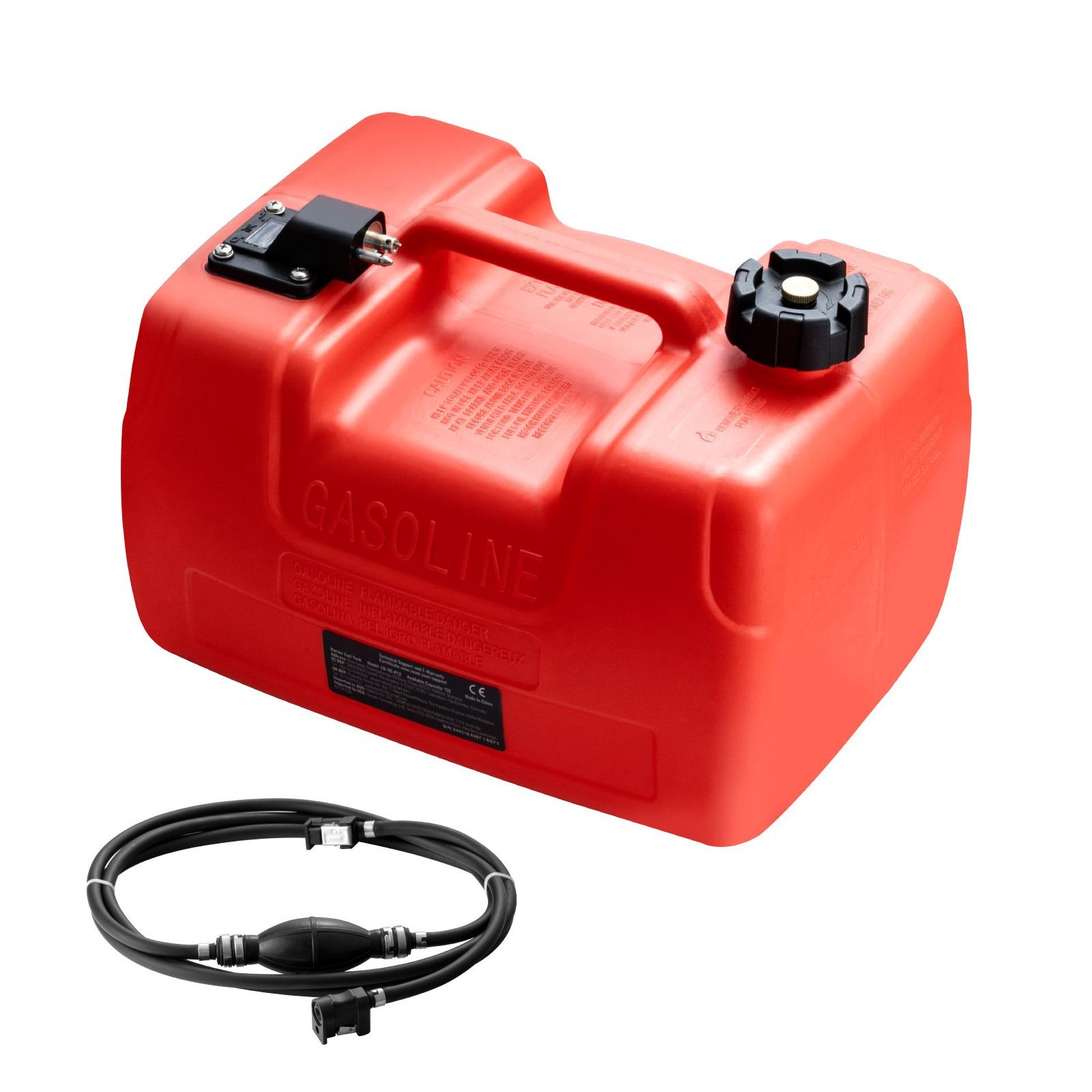 Marine Tank 3.17gal/12L HDPE, 9.8ft Hose & Gauge
