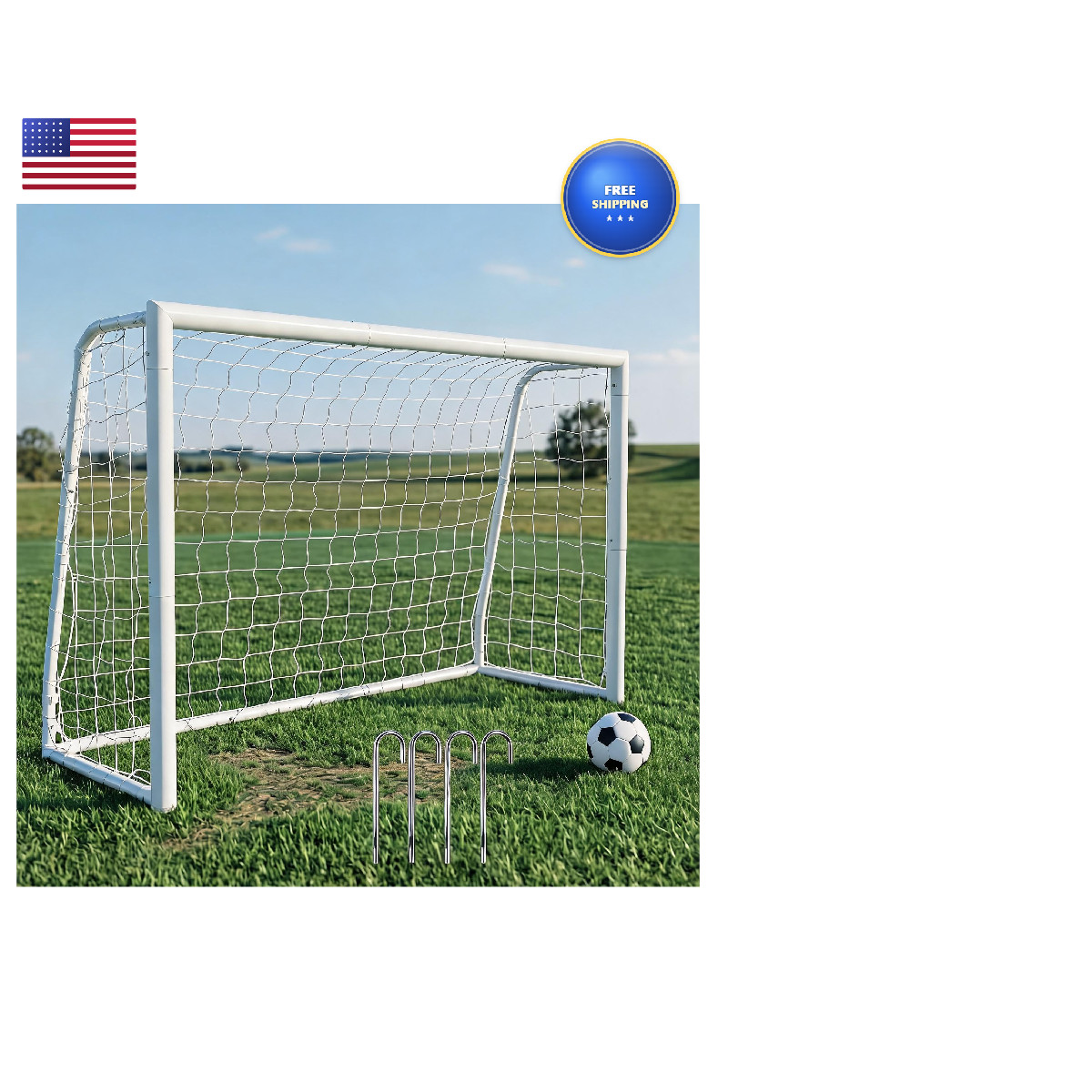 Garvee 6 X 4 Steel Soccer Goal Competition-Style Portable Backyard Soccer Goals