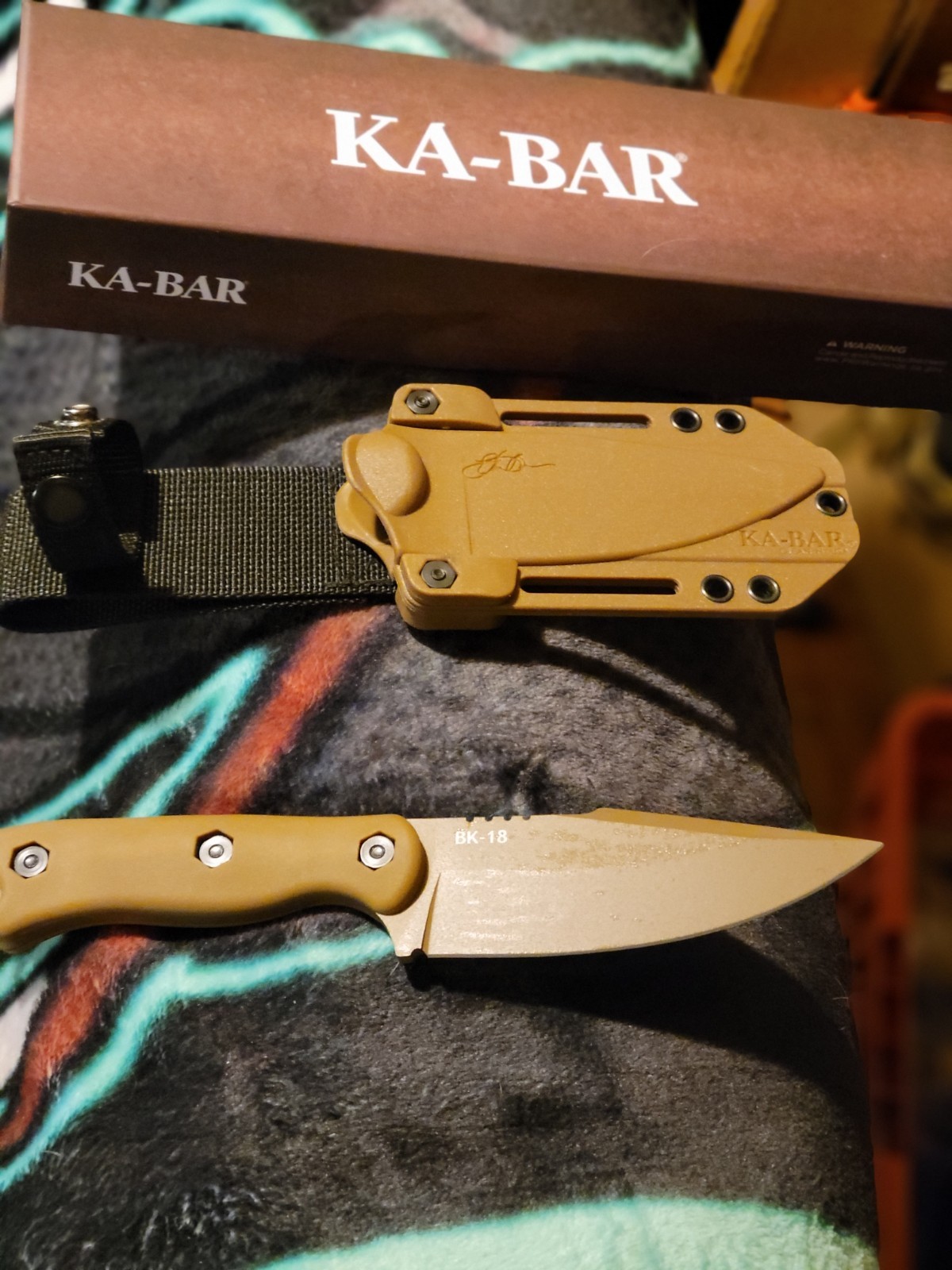 KA-BAR BK18 Becker Harpoon Fixed Blade Knife 4.625″(BROWN) w/Celcon® Sheath*New*