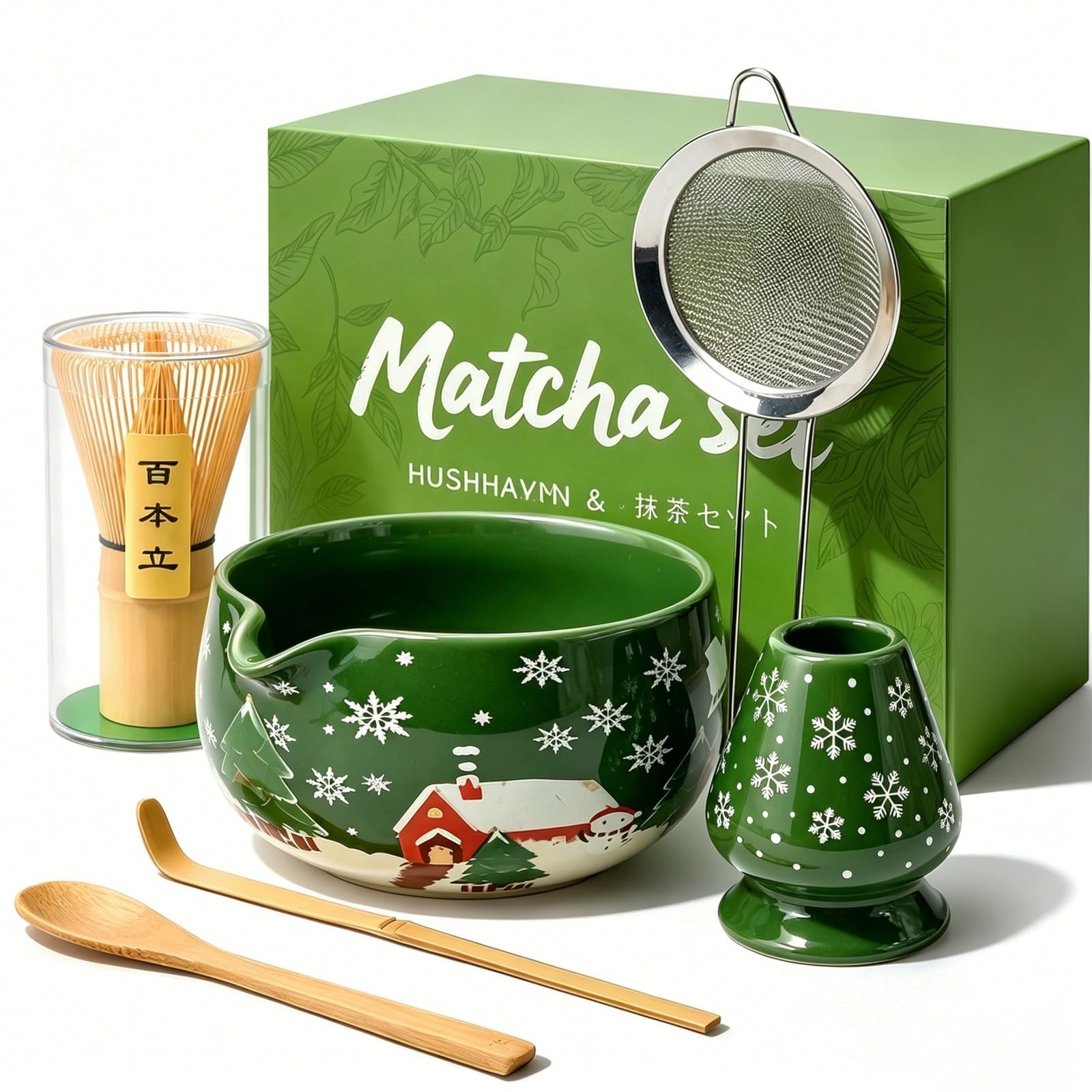 Matcha Whisk Set, Ceramic Set Includes Bowl Normal, Christmas