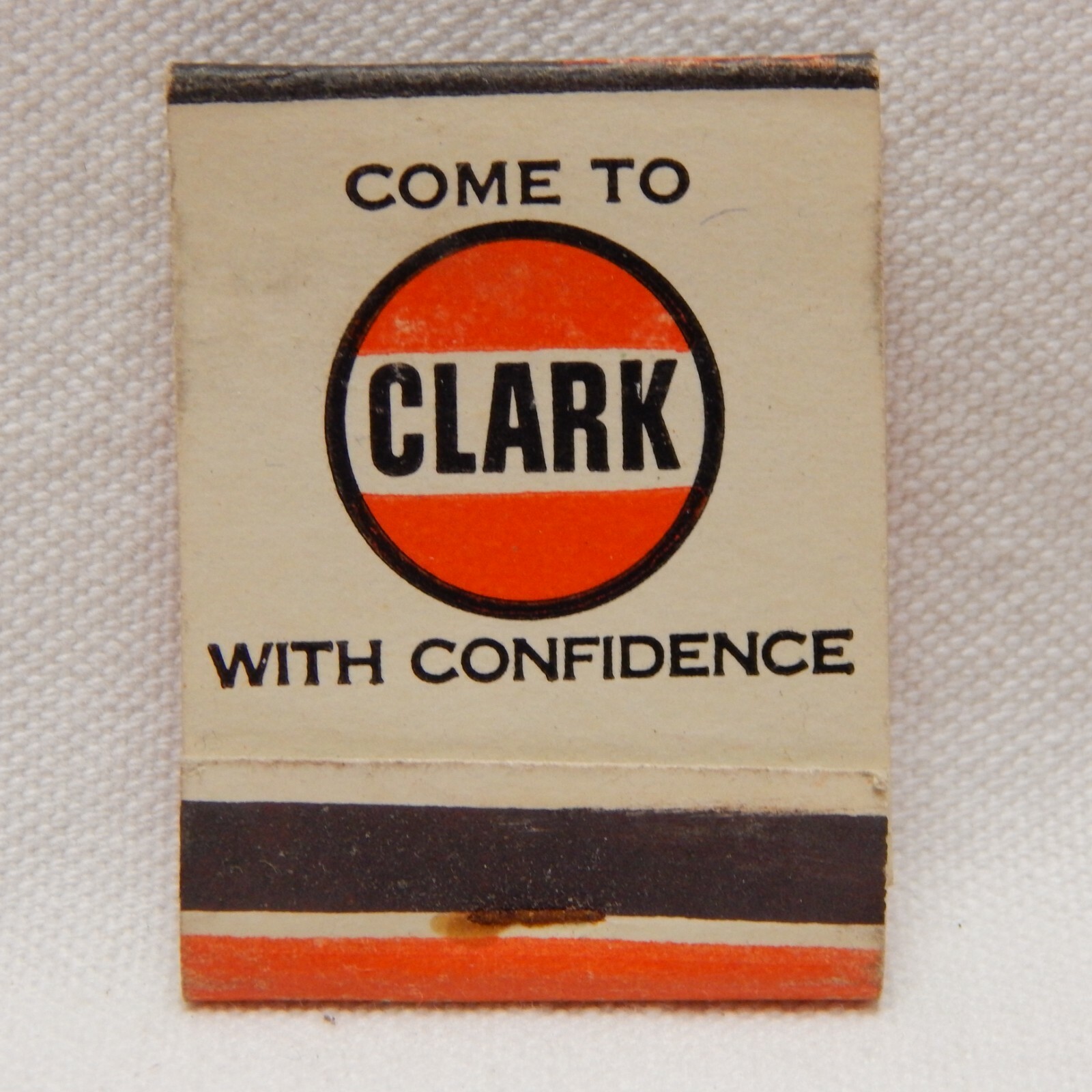 CLARK OIL, SUPER 100 PREMIUM GASOLINE, MATCHBOOK FRONT STRIKE