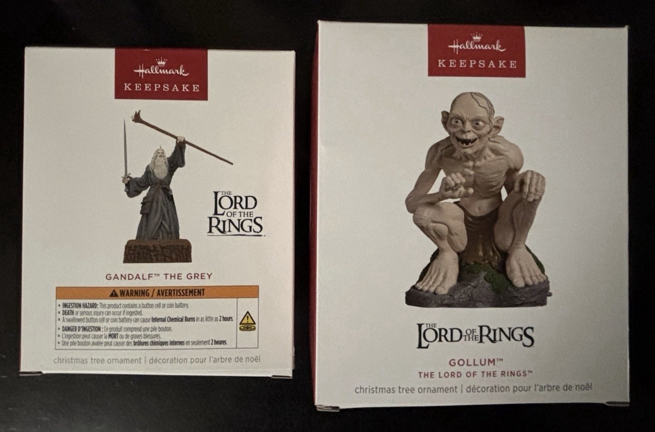 The Lord of the Rings Hallmark Keepsake Ornaments Gandalf The Grey & Gollum