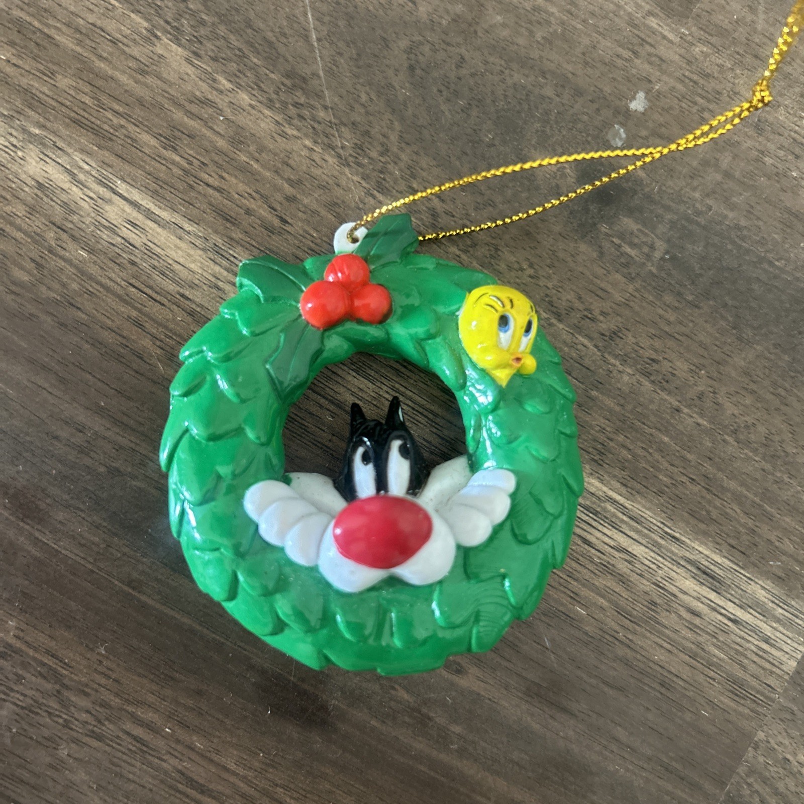 Looney Tunes PVC Plastic Christmas Wreath Ornament Sylvester Tweety Warner Bros
