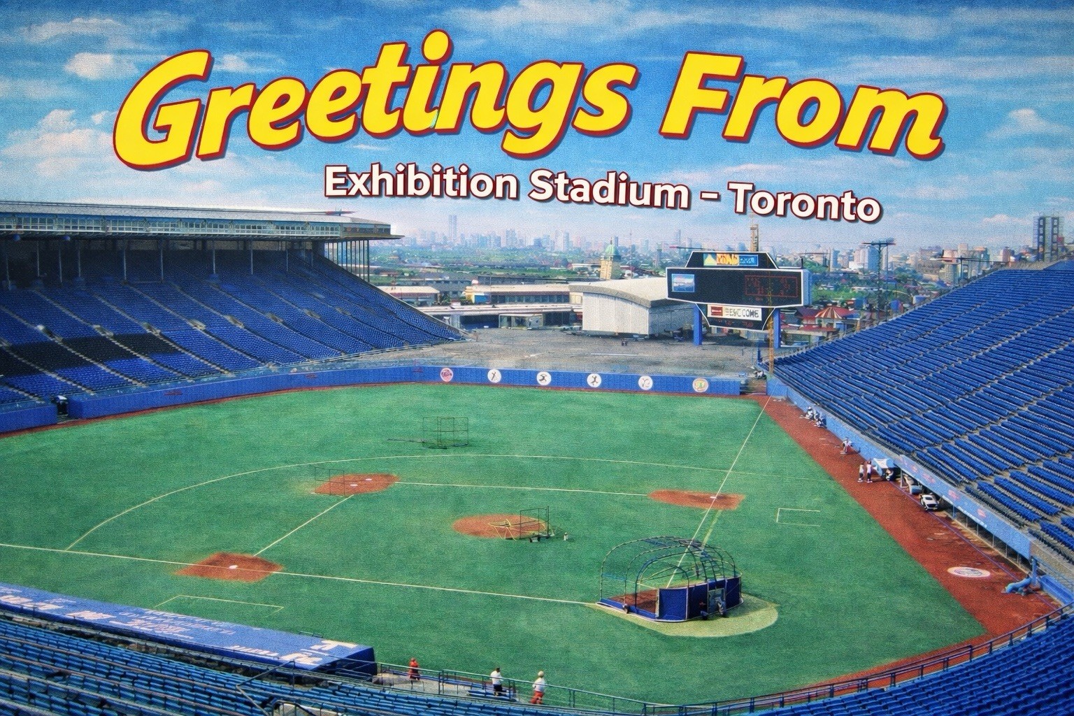 Greetings From Exhibition Stadium Toronto MODERN Postcard Baseball D405