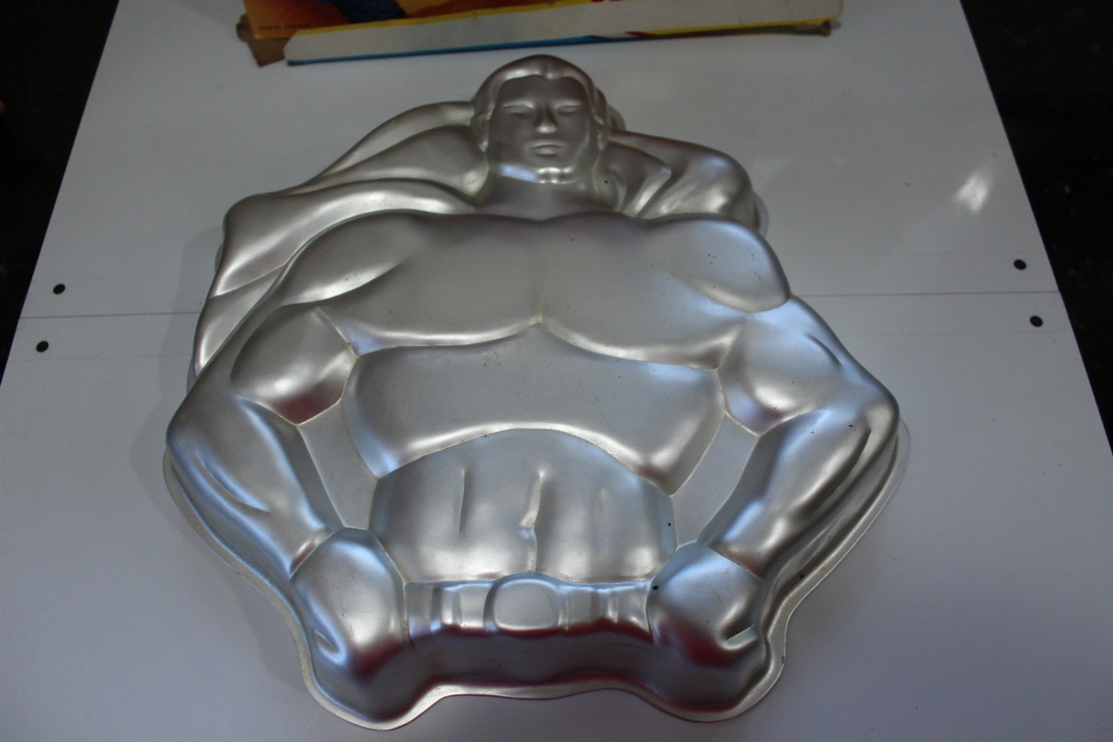 Vintage Super Hero Superman Cake Pan Aluminum With Original Box