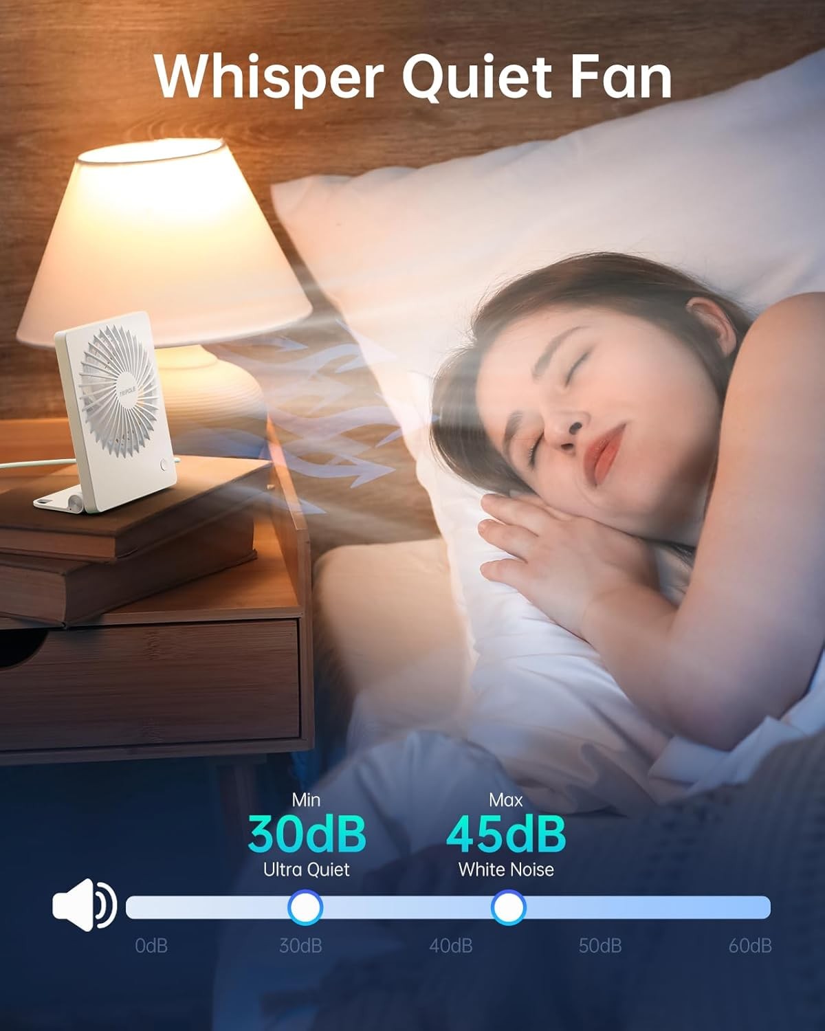 TriPole Mini Desk Fan USB Powered Portable Fan Small Personal Fan 3 Speeds Stron