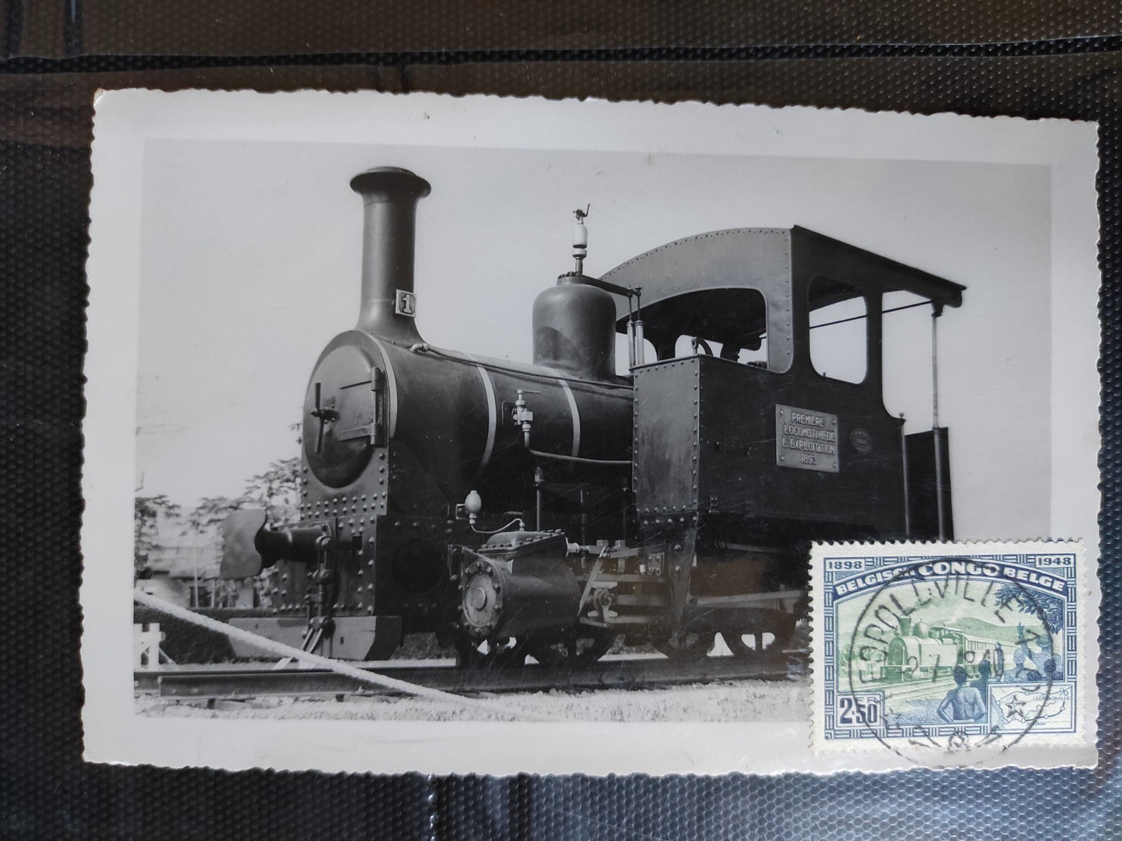 Belgium Belgian Congo Leopoldville First Locomotive Travelled Postcard