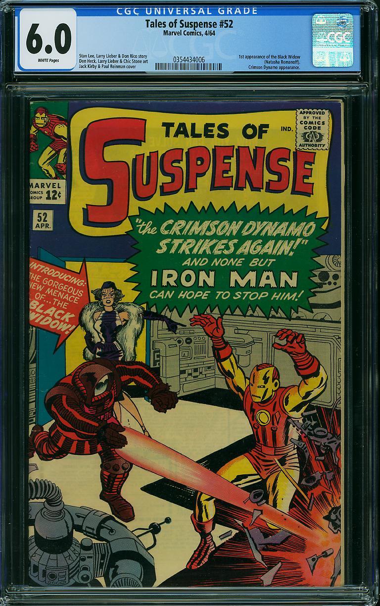 Tales of Suspense #52 CGC 6.0 1964 1st Black Widow! Avengers! White! H12 356 cm