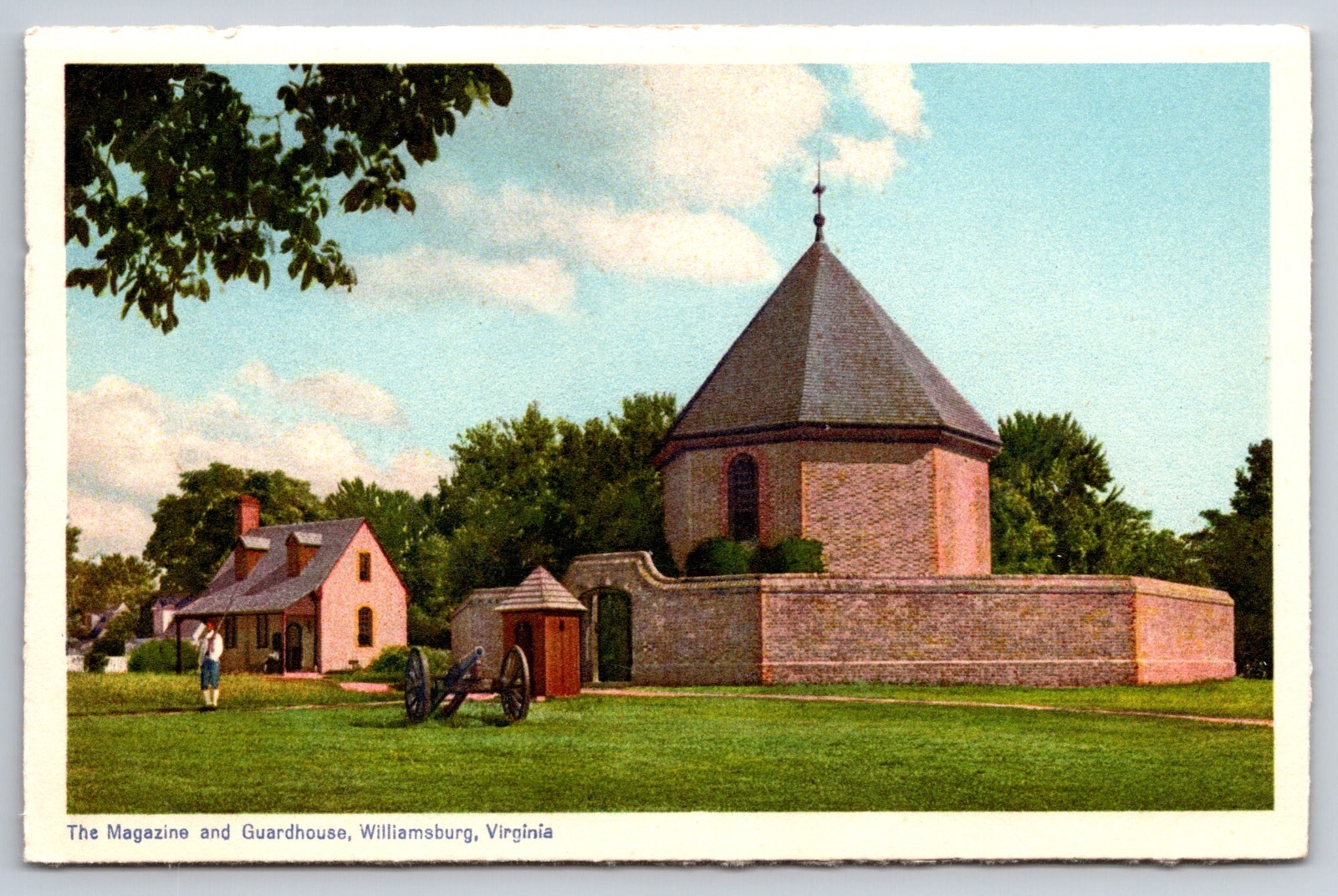 The Magazine and Guardhouse Williamsburg Virginia Vintage Postcard