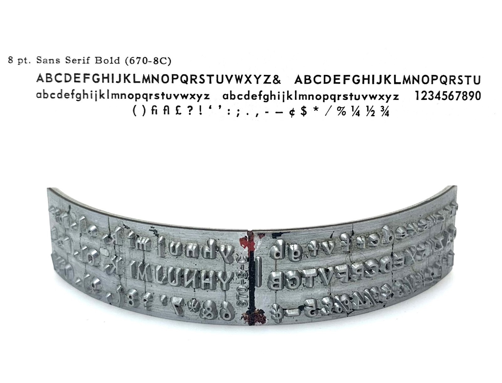 No.670-8C Sans Serif Bold Type Shuttle for Varityper Typewriter Hammond Vtg