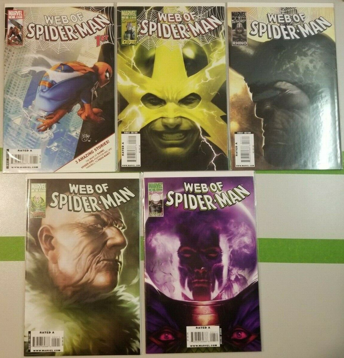 Web of Spider-Man 1, 2, 3, 4, 5 2009 Marvel Comics